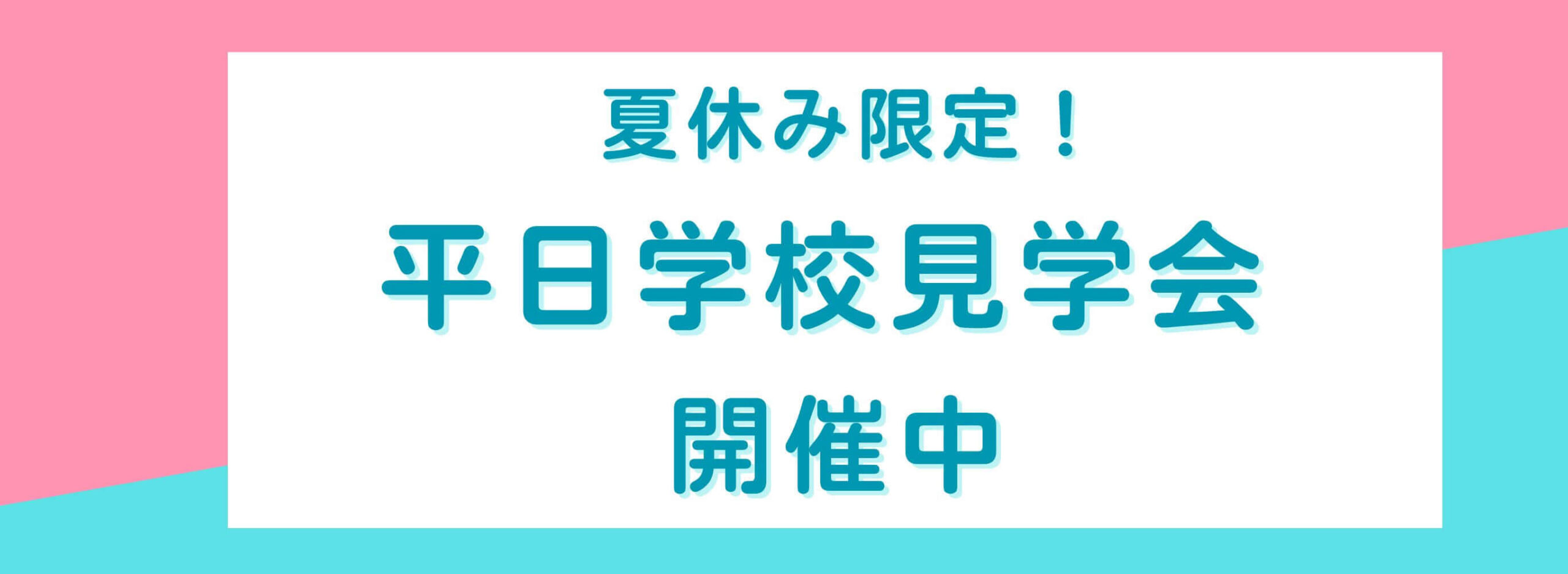 夏休み限定！平日学校見学会開催中